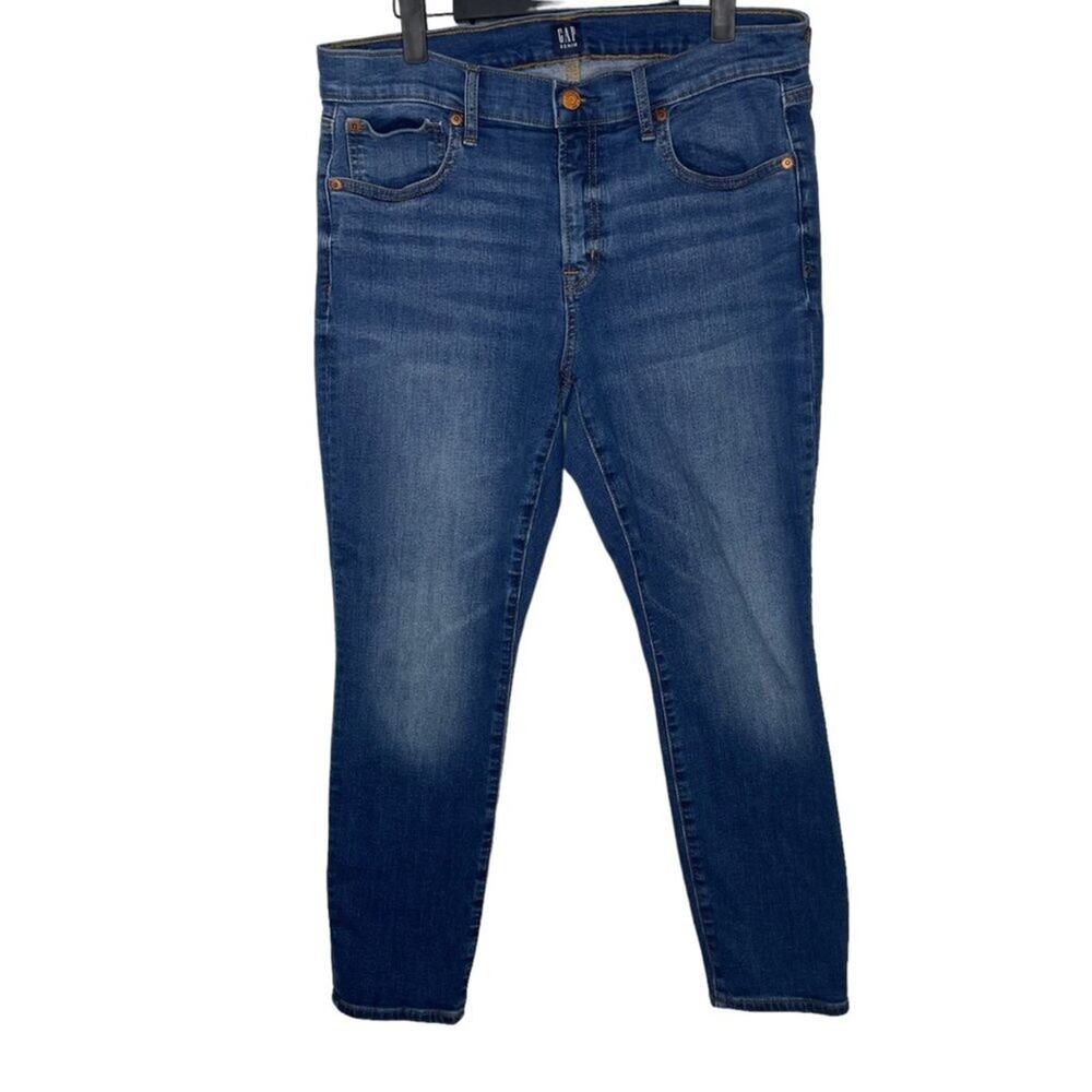 GAP Womens Jeans Petite Size 32 Denim Blue Medium Wash True Skinny Leg